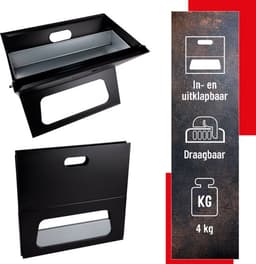 SMH LINE® Opvouwbaar Houtskool Barbecue - Draagbaar BBQ - Draagbare Camping Grill - 45 x30x35cm - RVS - Incl. Roosters — thumbnail 4