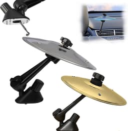 2x Anti-crash Bekkens voor Auto's - Auto Cymbal Air Grill - Ventilatieopeningen voor Bekkens voor Auto's - Geluidsresonantie - Mini-trommelbekkens - Muziekliefhebbers - Alle Soorten Voertuigen - Geschikt voor Autoventilatieopeningen - Zilver+Goud — thumbnail 1