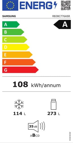 Samsung RB38C776ASR - Koel- en vriescombinatie - 387 L - A Label - RVS — thumbnail 2
