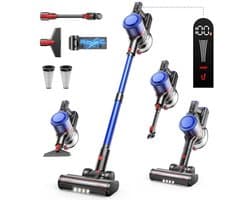 Draadloze Stofzuiger 40 kpa - 450W Steelstofzuiger met 55 Minuten Looptijd en Wandmontage