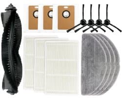 Vervangende Onderdelen - 15-Delige - Geschikt voor Tapo RV30 Max Plus/RV20 Max Plus Robotstofzuiger - 1 Rolborstel, 4 Zijborstels, 3 HEPA-Filters, 3 Stofzakken, 4 Dweilpads - Accessoireset