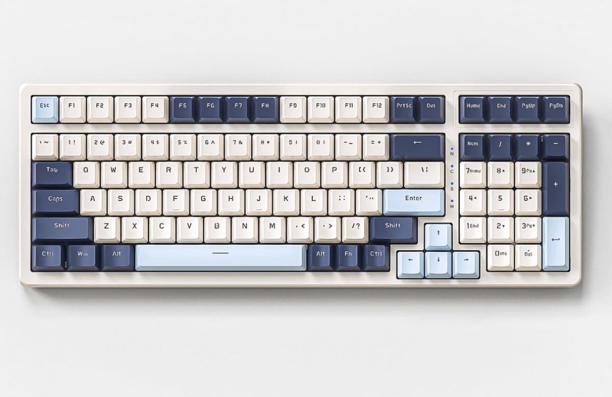 Fuegobird K3MAX Mechanisch Gaming Toetsenbord - 100keys - Gasket Mod - Rode Switch - QWERTY - Mechanical RGB Backlight Keyboard - Blueberry — afbeelding 1