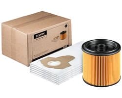 SQOON® Serviceset geschikt voor Parkside PNTS 1250/1300/1400 stofzuigers - Gelijk aan origineel - Ideaal voor het vervangen van stofzakken en filter in nat- en droogzuigers