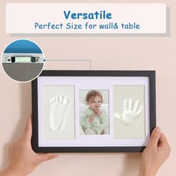 Baby hand- en voetafdruk makers kit voor pasgeboren geschenken - Gepersonaliseerde mijlpaal cadeau en geheugen fotolijsten — thumbnail 5