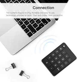 Wireless Number Pad, Bluetooth Number Pad, External Portable Smart Financial Accounting Number Keyboard with 19 Keys, for Laptop Desktop Notebook, For Business Office Travel — thumbnail 2