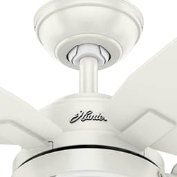 Binnenventilator met verlichting en trekschakelaar - 117 cm, 5 omkeerbare vleugels, zomer/winter gebruik, fris wit/grenen — thumbnail 4