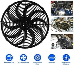 Universele autokoelventilator 16 inch 12V 120W met montageset voor auto en vrachtwagen — thumbnail 2