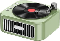 Crrynuo - Bluetooth Speaker - Draadloze Speaker - Retro Platenspeler Speaker - 1 Stuk - 800mAh Batterij - Multi-Spelmodi - Groen — thumbnail 2