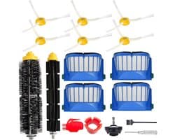 Stofzuiger Vervangingsset - Vervangonderdelen Accessoires Kit voor iRobot Roomba - 675 694 692 614 670 677 671 691 676 639 679 615 600 Serie Robotstofzuiger Bevestiging, 1 Voorwiel, 1 Borstel, 6 Zijborstels, 4 Filters