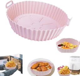 Siliconen mal, airfryer bakplaat，siliconen bakmat, airfryer-voering, herbruikbaar, bestand tegen hoge temperaturen, geschikt voor airfryer, oven, magnetron (17,5*5cm, lichtroze) — thumbnail 1