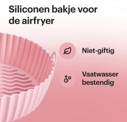 HipWare - Airfryer Siliconen mandje - Antiaanbaklaag - Vaatwasserbestendig - Rond - Roze — thumbnail 2
