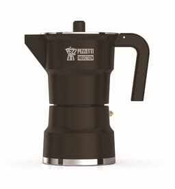 Pezzetti – SOLIDEXPRESS - espressomaker - koffiemaker - 6 kops - aluminium - zwart - INDUCTIE - gas - elektrisch - percolator - moka pot — thumbnail 1