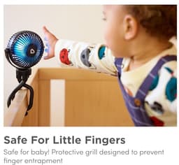 Draagbare Mini-Ventilator voor Kinderwagen met LED-verlichting - 360° Draaibaar en 4 Snelheden — thumbnail 5
