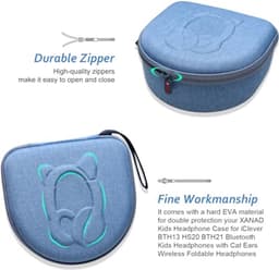 Tas voor Draadloze Over-Ear Koptelefoons voor Kinderen - Blauw — thumbnail 1