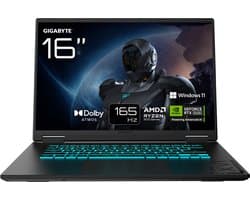 GIGABYTE GAMING A16 3VHK3EE893SH - Gaming Laptop - 16 inch - RTX 5060 - Ryzen 7 - 16GB/512GB