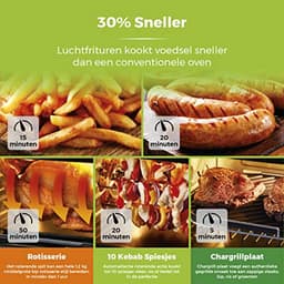 Digitale Airfryer Oven 10-in-1 met Snel Luchtcirculatie en 60-Minuten Timer, 11 L, 2000 W, Zwart — thumbnail 2