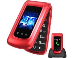 Senioren Mobiele Telefoon 4g - Senioren GSM - Rood met zwart