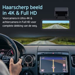 Norrmalm® Dashcam voor auto - 4K - WIFI - App (iOS & Android) - 64GB SD-Kart - Voor & achter camera - G-sensor - Loop opname - Zwart — thumbnail 2