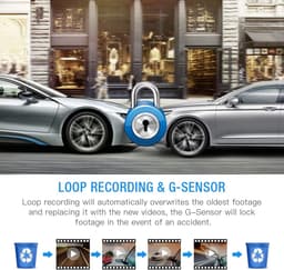 Dashcam 1080P Auto Voor en Binnen met Nachtzicht en Parkeermodus — thumbnail 5