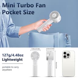 Draagbare USB Ventilator met 2600 mAh Batterij - Mini Handventilator voor Reizen en Camping — thumbnail 1