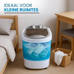 Vonia Mini Wasmachine - Kleine wasmachine - Met centrifuge en bovenlader - Wascapaciteit 2,6 kg - Energiezuinig - Wit/Blauw — thumbnail 4