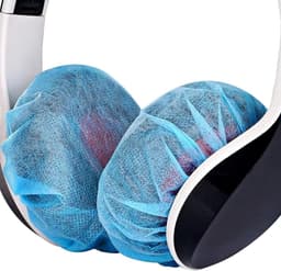 Elastische Hygienehoesjes hoofdtelefoon - 100 stuks - niet-geweven stof hoofdtelefoon covers - vervangende Hygienehoesjes hoofdtelefoon - elastisch stretch - universeel - cover hoes 11cm - voor thuis, sport en kantoor - Blauw — thumbnail 5