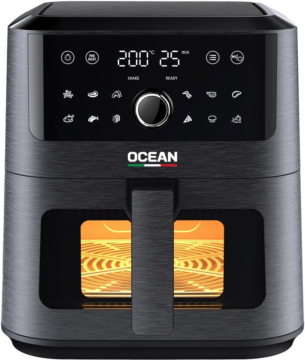 OCEAN OCAFK1755DWN - Airfryer - 5.5L - 1700W - Doorkijk lade - 12 Programma's — afbeelding 1