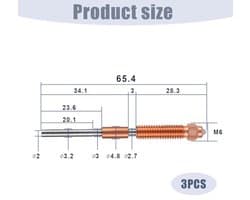 K1C Mouthpiece, 0.4mm 3D Printer, Hard Steel Mouthpiece Replacement for Creality K1C Ender 3 V3 Ender 3 V3 Plus 3D Printer Parts Accessories (3PCS)