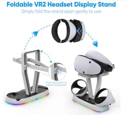 LED-stand geschikt voor Playstation VR2-Oplaadstation geschikt voor PS5 VR-headset en Sense-controller-Geschikt voor PS VR2 Spelaccessoires-Opslagbasis-Magnetische aansluiting — thumbnail 2