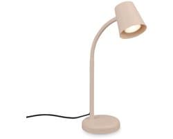 Azomor® Stijlvolle beige bureaulamp met draaibare kop en kabelschakelaar