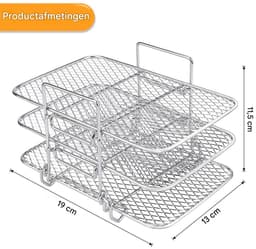 EXCITAT Dehydratorrek - Airfryergrill - RVS-grill - Multifunctioneel - Geschikt voor grillen en stomen — thumbnail 6