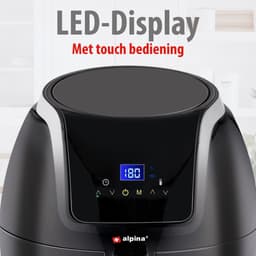 alpina Airfryer 5L - Heteluchtfriteuse 1-4 Personen - Air Fryer met Digitaal Touchscreen - Instelbare Temperatuur 80 tot 200 Graden - Timer Functie - Heteluchtoven 1800W — thumbnail 3