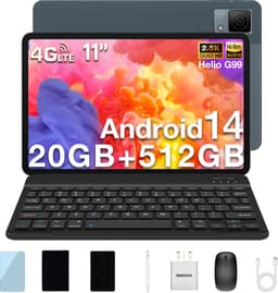 Tablet met toetsenbord DOOGEE T40 11"2,5K 20 GB RAM + 512 GB ROM Android 14 met Helio G99 Batterij 8580 mAh 16 MP + 8 MP Face ID,Grijs — thumbnail 1