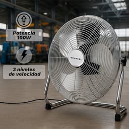 Industriële Vloerventilator 45 cm met 3 Snelheden en Verstelbare Hellingshoek - Hoog Vermogen - Metaal — thumbnail 4