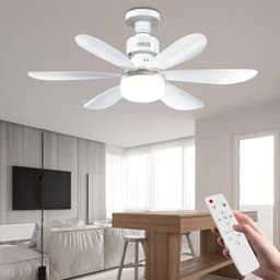 52cm Plafondventilator met Instelbare Kleurtemperatuur, Helderheid en Timer voor Slaapkamer en Woonkamer — thumbnail 5