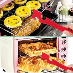 Siliconen ovenrek duw- en trekgereedschap met langere handgreep - planktrekker voor airfryer - broodrooster en oven - stok met haakgereedschap - voor kleine keukenapparaten coole keukengadgets en accessoires - 1 stuk(rood groot) — thumbnail 5