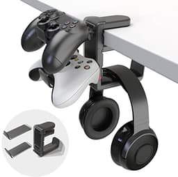 3-in-1 Gaming Hoofdtelefoon en Controller Houder met Verstelbare Arm - Onder Bureau Standaard — thumbnail 1
