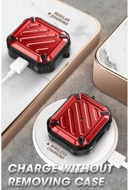 Supcase Unicorn Beetle Rugged Armor Geschikt voor Apple AirPods 3 Case Rood — thumbnail 2