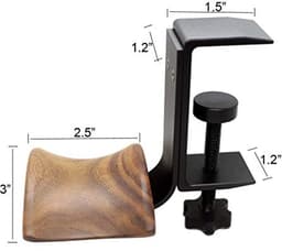 Hoofdtelefoonhouder van Walnoot Hout met Klem voor Onder Bureau — thumbnail 4