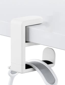 Headset Houder - Koptelefoon Haak - Headset Hanger - ABS - Headset Standaard -Koptelefoon Houder voor onder Bureau - Verstelbare - Roterende Armklem - Antislip - 102*51.5*115mm - Wit — thumbnail 3