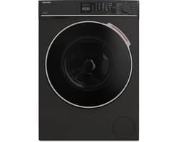 Sharp ESNFL814CBDABX - wasmachine - energie label A-20% - 8kg - 1400 toeren - 15 programma's - Mat Zwart