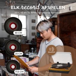 Denver Platenspeler Dual Bluetooth - Ingebouwde Speakers - USB - Retro - Hout - VPL230LW — thumbnail 2