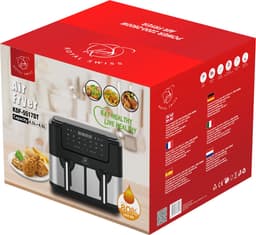 Royal Swiss® Dubbele Airfryer Heteluchtfriteuse 9L – 2600W – 8 Programma’s – Touchscreen – Gezond Koken met 80% Minder Vet — thumbnail 2