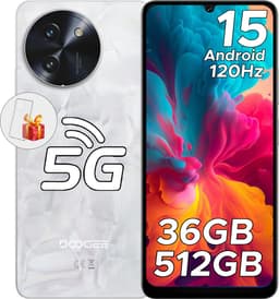 DOOGEE Note59 Pro+ 5G - Mobiele telefoon - Smartphone - 36 GB RAM+ 512 GB ROM - Android 15 - 6,75 in HD+ 120 Hz - 6250mAh/18W - UNISOC T8200 - Camera 50 MP - Face ID - GPS - Wit — thumbnail 1