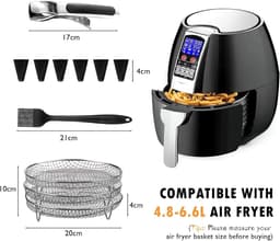 Airfryer Spekrek - Grillrek Accessoires - Dubbel Grillen - Stapelbaar Ontwerp - 3 Rekken — thumbnail 2