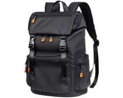 Manara-Mitco oprol top rugzak - twee banden en USB-poorten - School/werk/reis/sport rugzak- grote capaciteit - laptop rugzak 17 inch met USB-waterdicht - Zwart