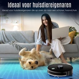 NexZone A8S - Robotstofzuiger Met Dweilfunctie - HEPA - Automatisch laden - 4500Pa - Huisdieren - Zwart — thumbnail 4