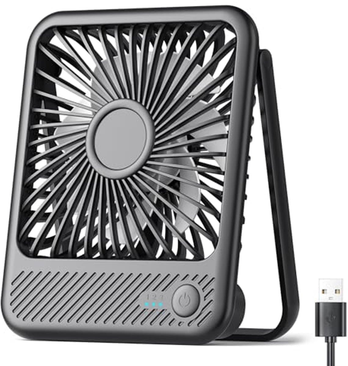 Mini USB Fan - Stille Mini Tafelventilator met 3 Snelheden en 180 Graden Rotatie voor Thuis en Kantoor — afbeelding 1