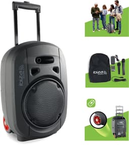 Ibiza PORT8UHF-MKII-TWS - draagbaar geluidssysteem met TWS en UHF-microfoon - 8 inch - Bluetooth - MP3 - artiesten - TWS-stereo — thumbnail 4