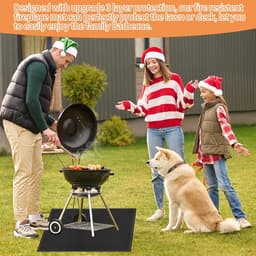 Candala Vuurvaste onderlegger, 96 x 96 cm, vuurwerende mat, hittebestendig, opvouwbare grillmat, vloerbescherming, hittebestendig, koolstofvilt, vuurvaste mat, grilltapijt, vloerbeschermingsmat voor buiten — thumbnail 1
